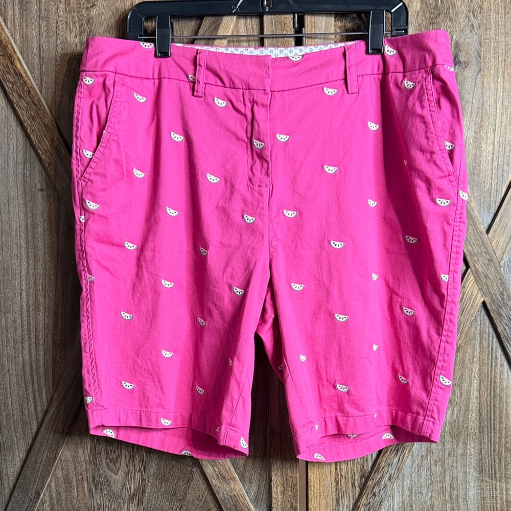 Watermelon embriodered Print khaki Shorts